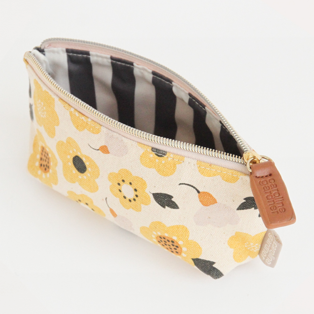 Cotton Floral Print Handbag Makeup Purse By Caroline Gardner